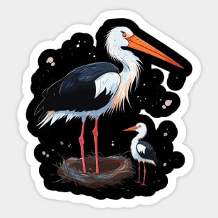 Stork Coloring Book Sticker